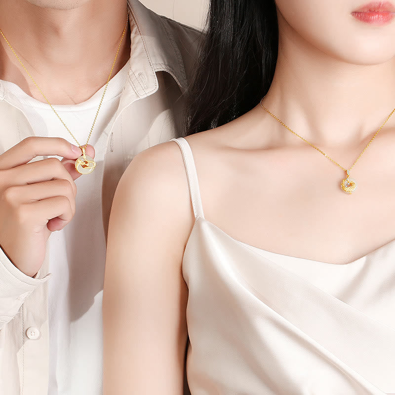 Unisex 925 Sterling Silver Dragon Year Hetian Jade Necklace