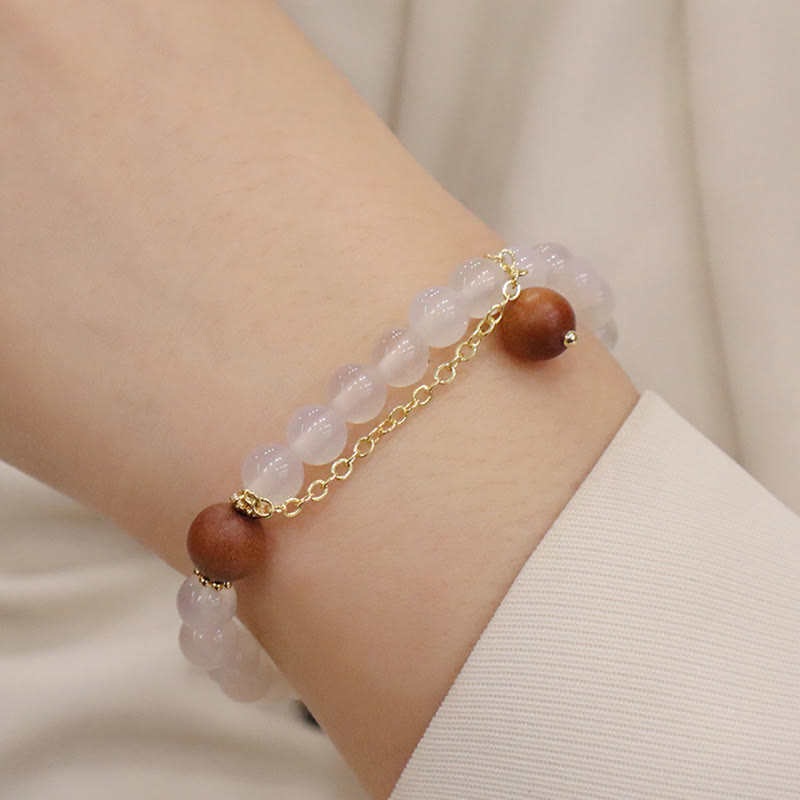 Sandalwood Cat's Eye Fu Charm Protection Bracelet