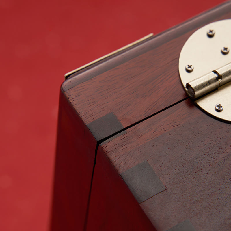 Antique Red Sandalwood Rosewood Handmade Jewelry Storage Box