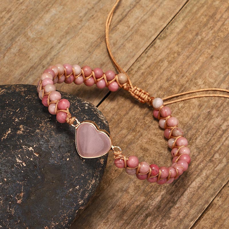 Rhodonite Heart Healing Bracelet | Love & Compassion Energy