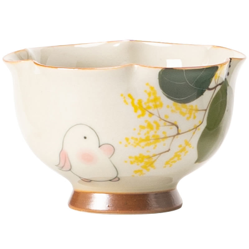40ml Osmanthus Rabbit Ceramic Teacup for Kung Fu Tea Ritual