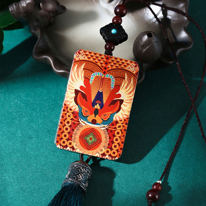Pixiu Ebony Wood Car Hanging Decoration for Luck & Wealth