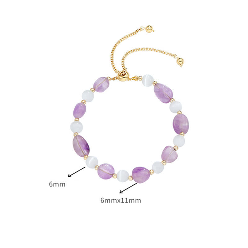 Amethyst Spiritual Awareness Bracelet with Pink Crystal & Quartz