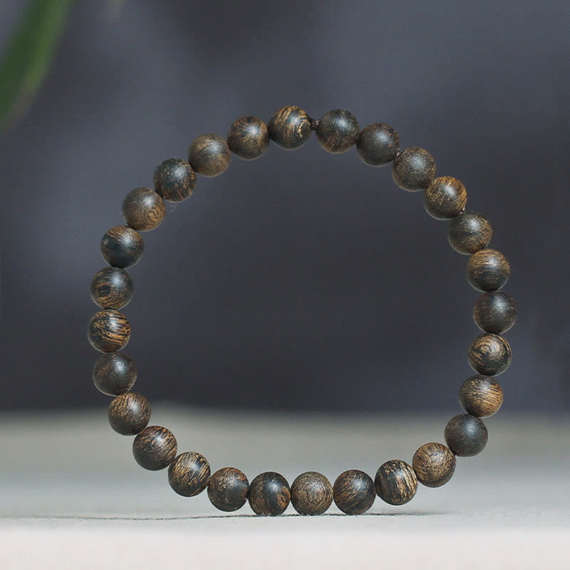 6mm Agarwood Peace Strength Bracelet for Meditation & Balance