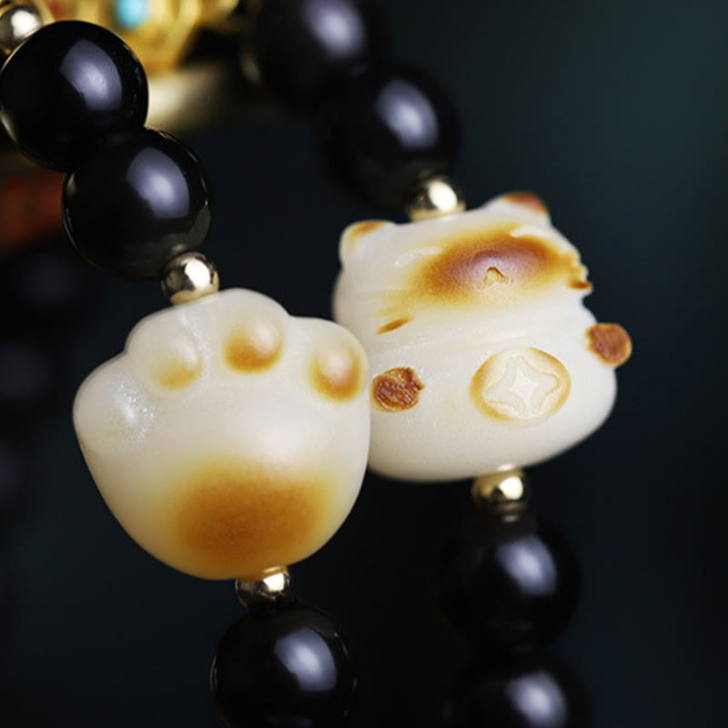 6mm Black Obsidian Lucky Fortune Bracelet