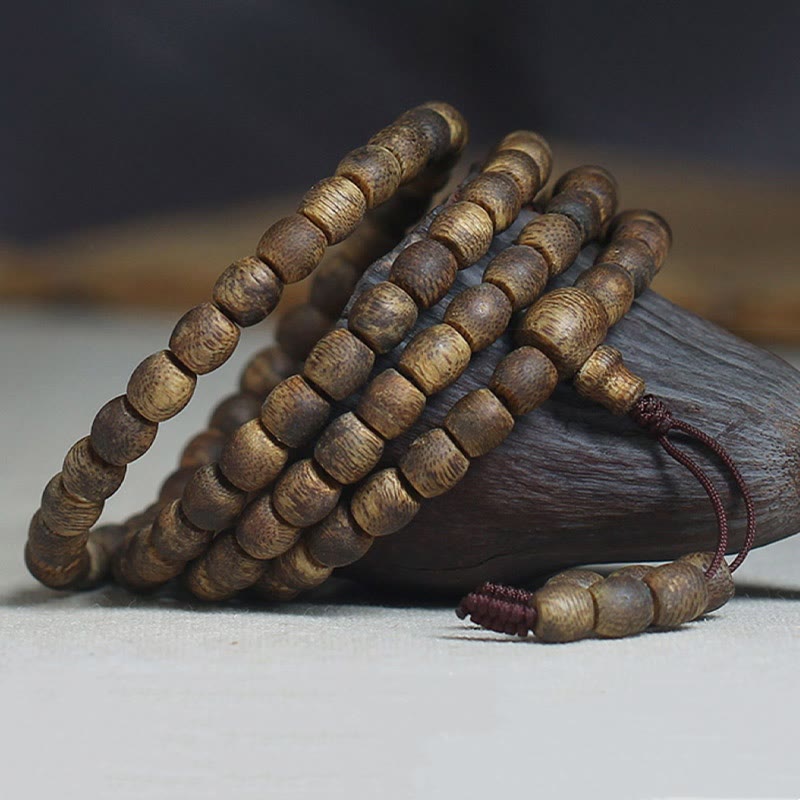 6mm Hainan Green Qinan Agarwood 108 Mala Beads Bracelet