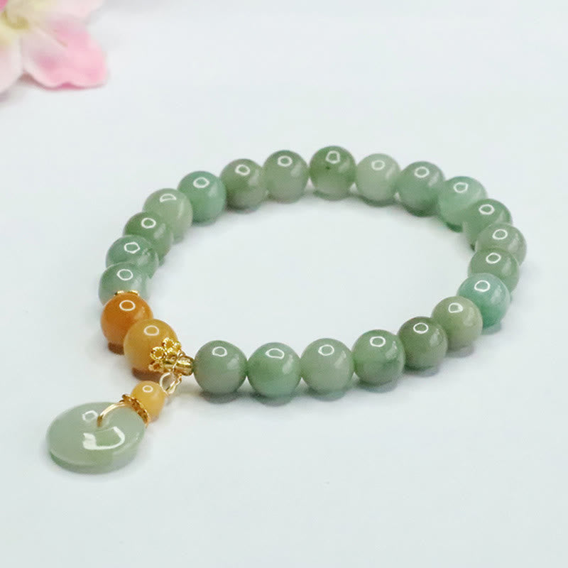 6mm Jade Peace Buckle Bracelet for Prosperity and Abundance