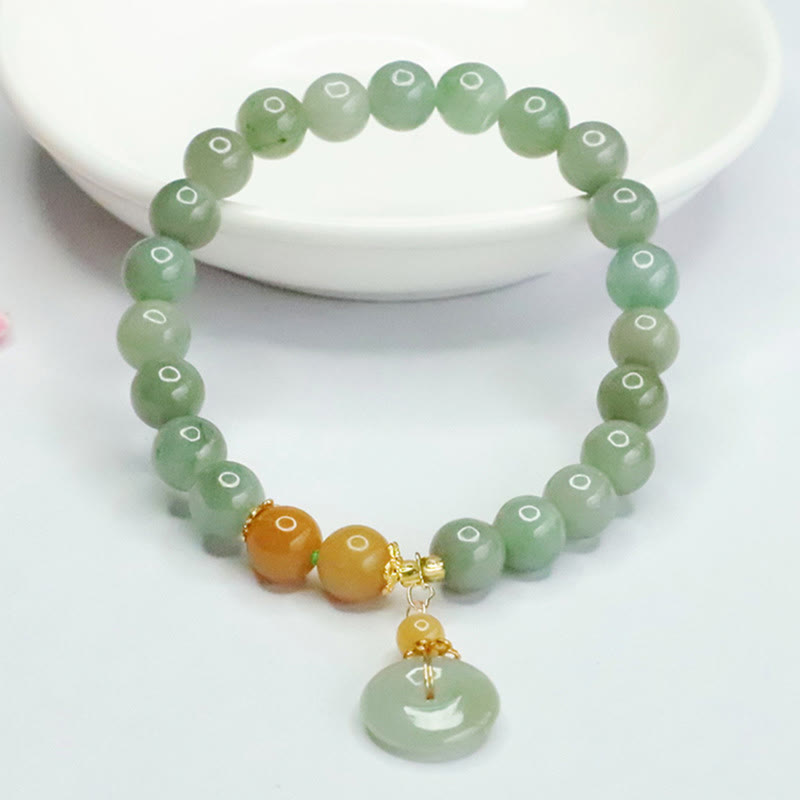 6mm Jade Peace Buckle Bracelet for Prosperity and Abundance
