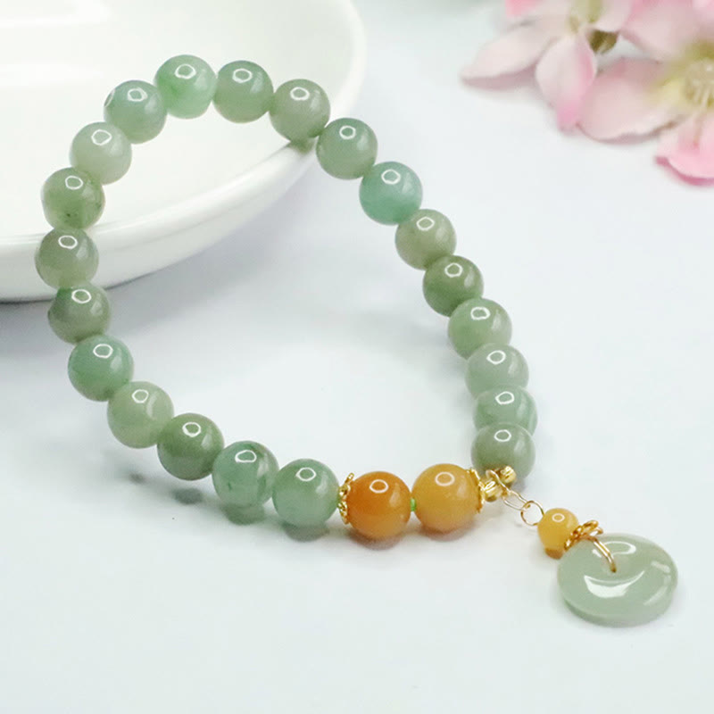 6mm Jade Peace Buckle Bracelet for Prosperity and Abundance