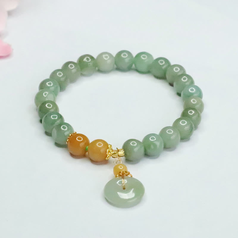 6mm Jade Peace Buckle Bracelet for Prosperity and Abundance