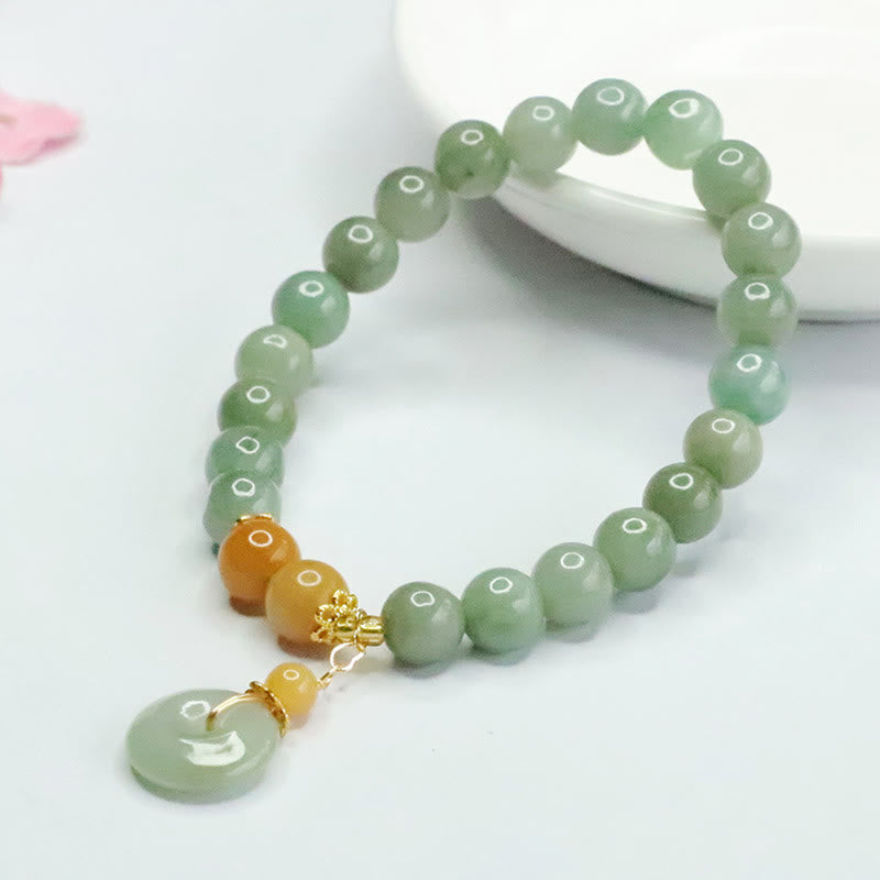 6mm Jade Peace Buckle Bracelet for Prosperity and Abundance