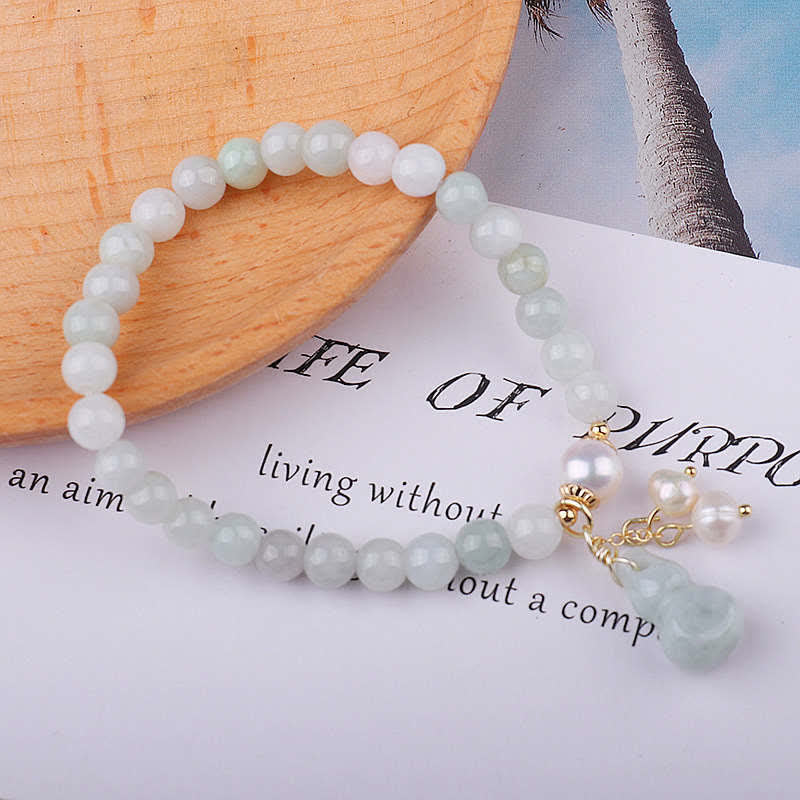 6mm Jade Pearl Prosperity Luck Bracelet