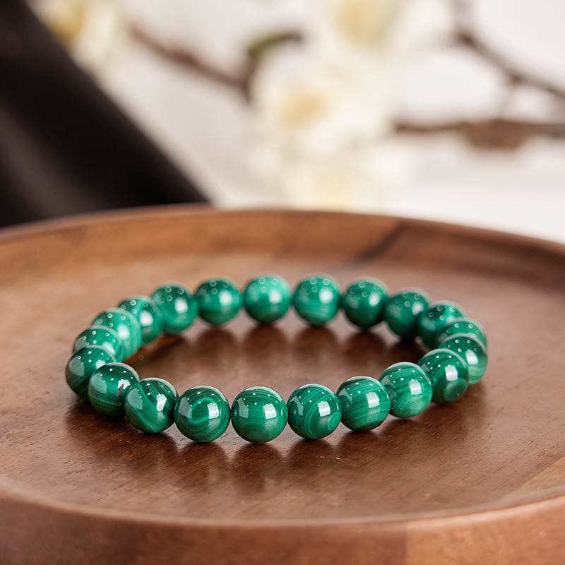 6mm Malachite Protection Bracelet for Calmness & Anxiety