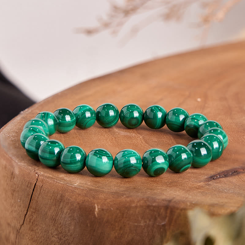 6mm Malachite Protection Bracelet for Calmness & Anxiety