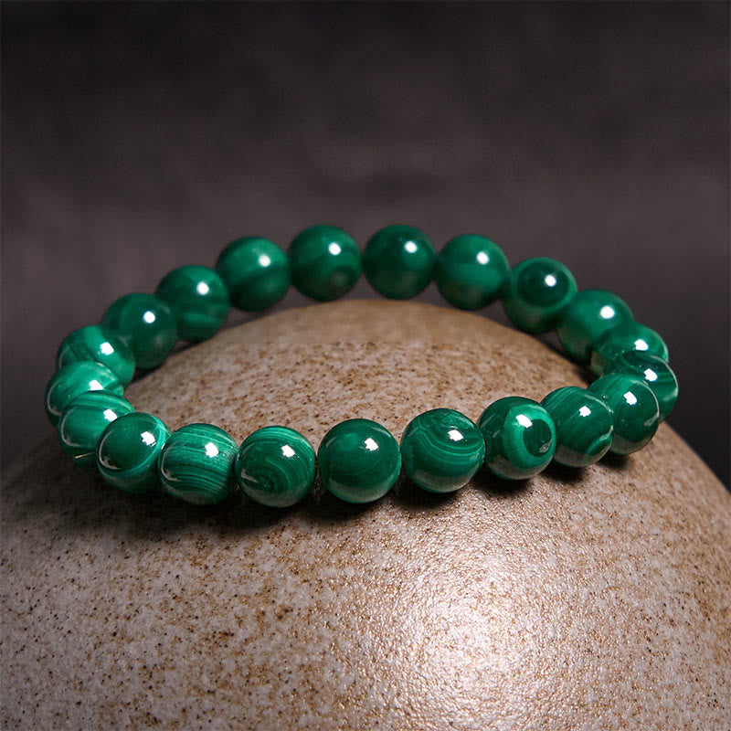6mm Malachite Protection Bracelet for Calmness & Anxiety