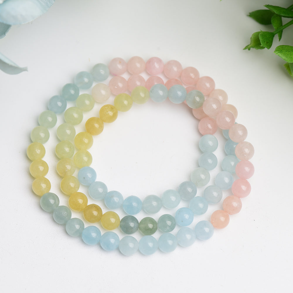 6mm Morganite Healing Bracelet for Spiritual Protection