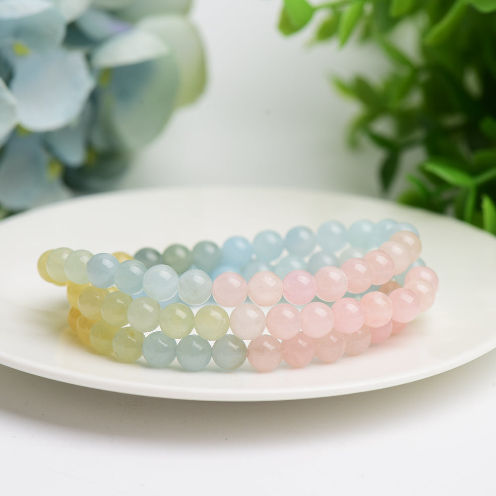 6mm Morganite Healing Bracelet for Spiritual Protection