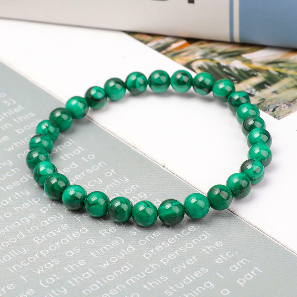 6mm Natural Malachite Healing Bracelet for Protection