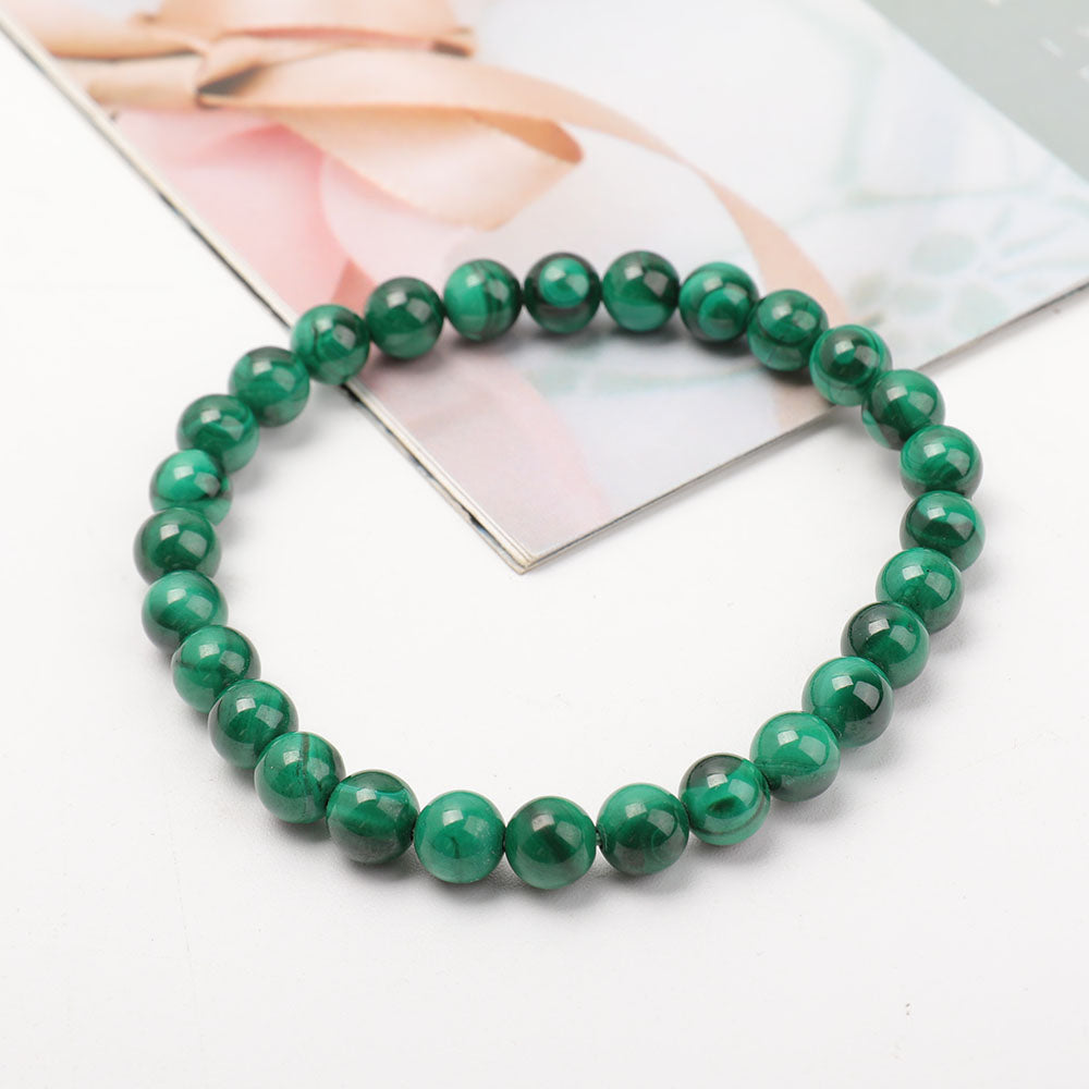 6mm Natural Malachite Healing Bracelet for Protection