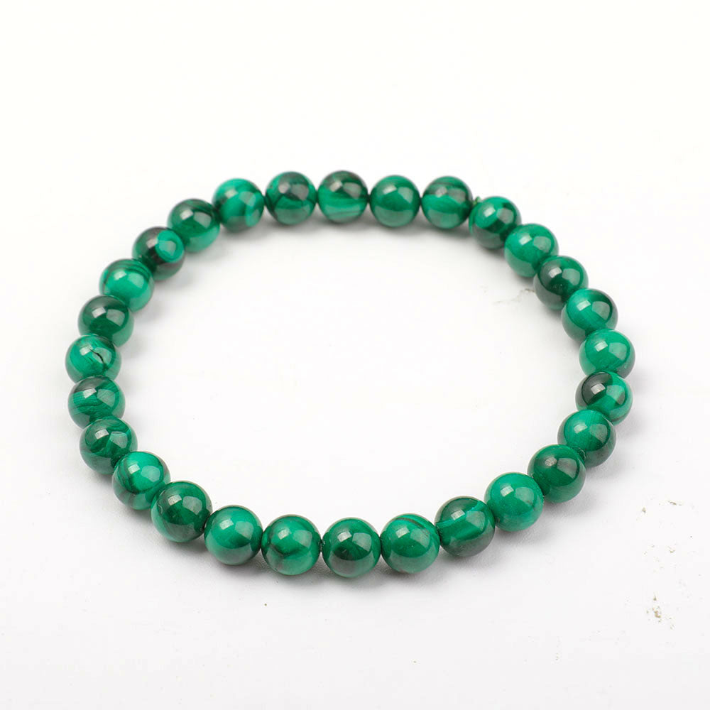 6mm Natural Malachite Healing Bracelet for Protection
