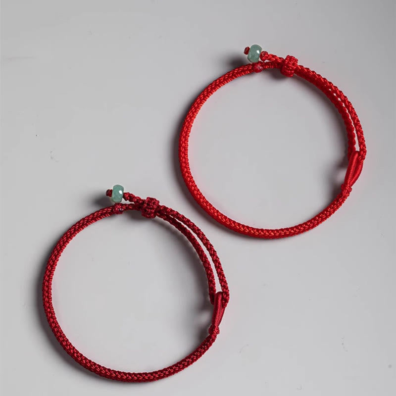 6mm Red String Jade Connection Bracelet for Prosperity & Protection
