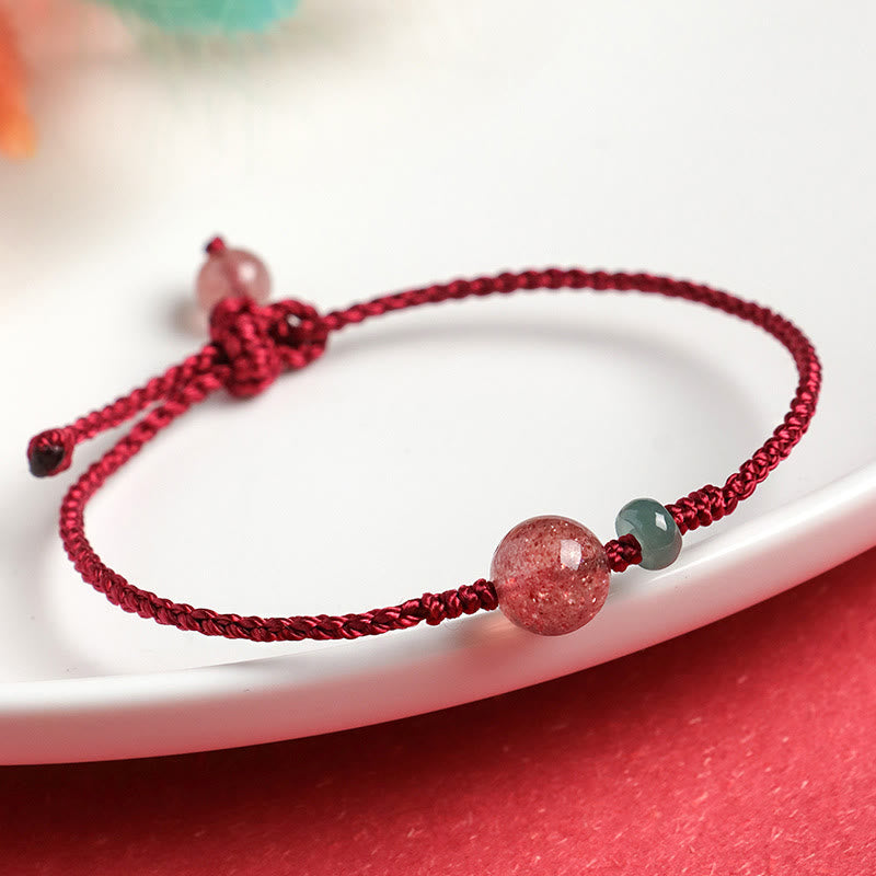 6mm Strawberry Quartz Jade Healing Bracelet for Women