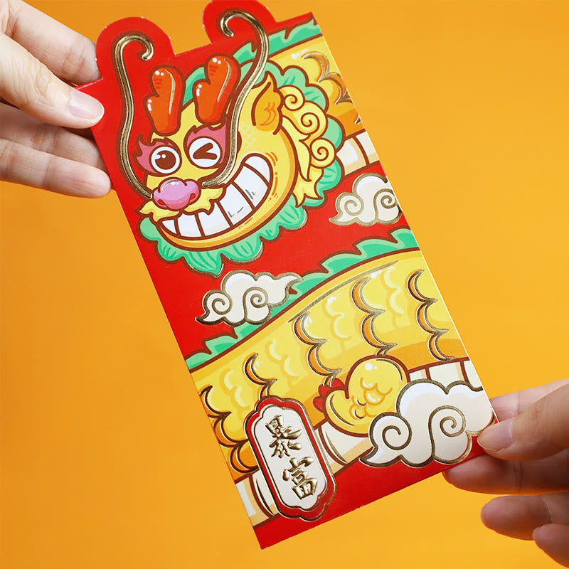 6Pcs Chinese Red Envelope Year of the Dragon 2024