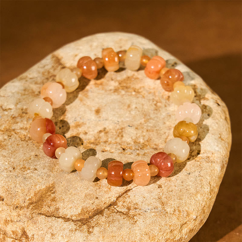 6x8mm Golden Silk Jade Wealth Luck Bracelet