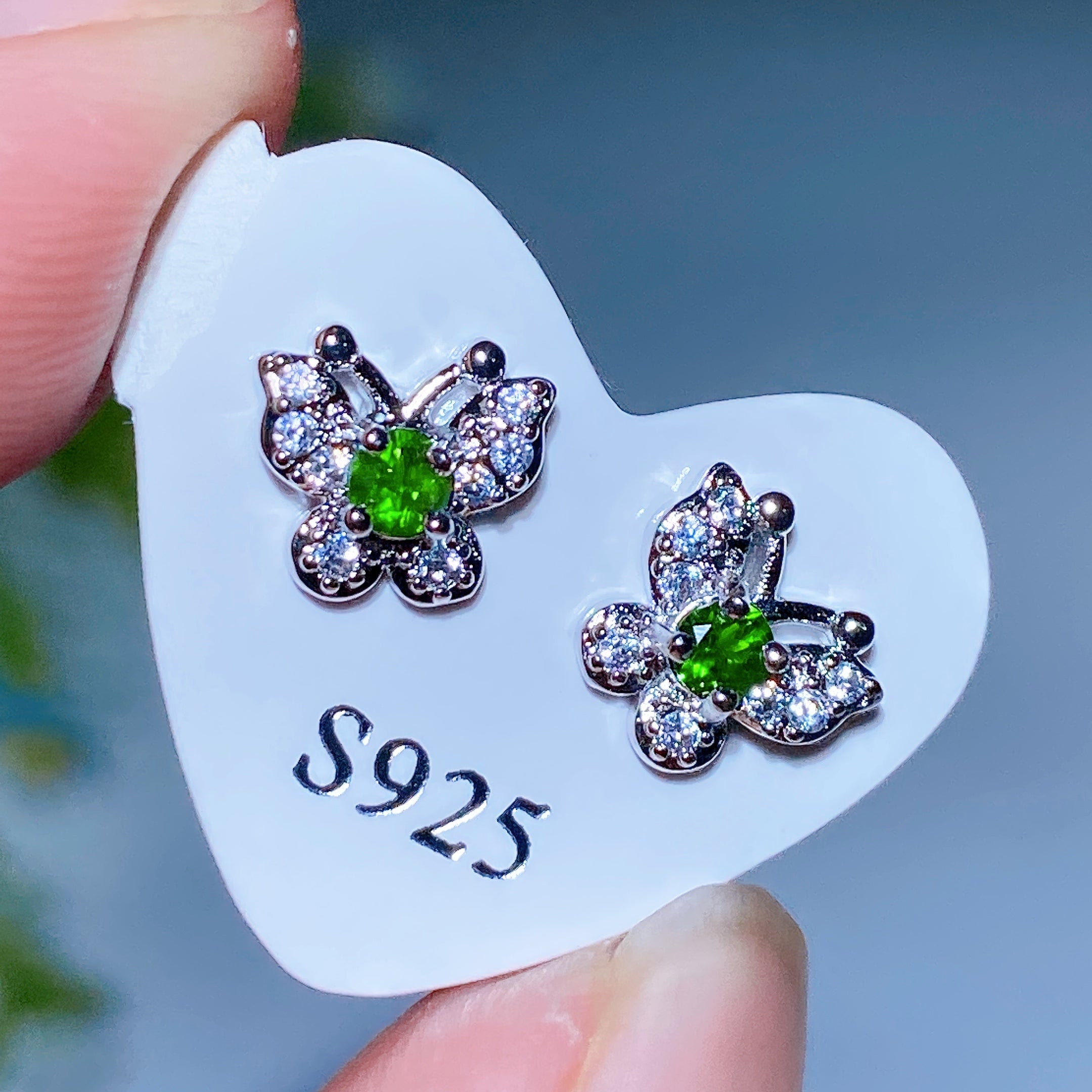 7-12mm Silver Crystal Stud Earrings for Healing & Balance