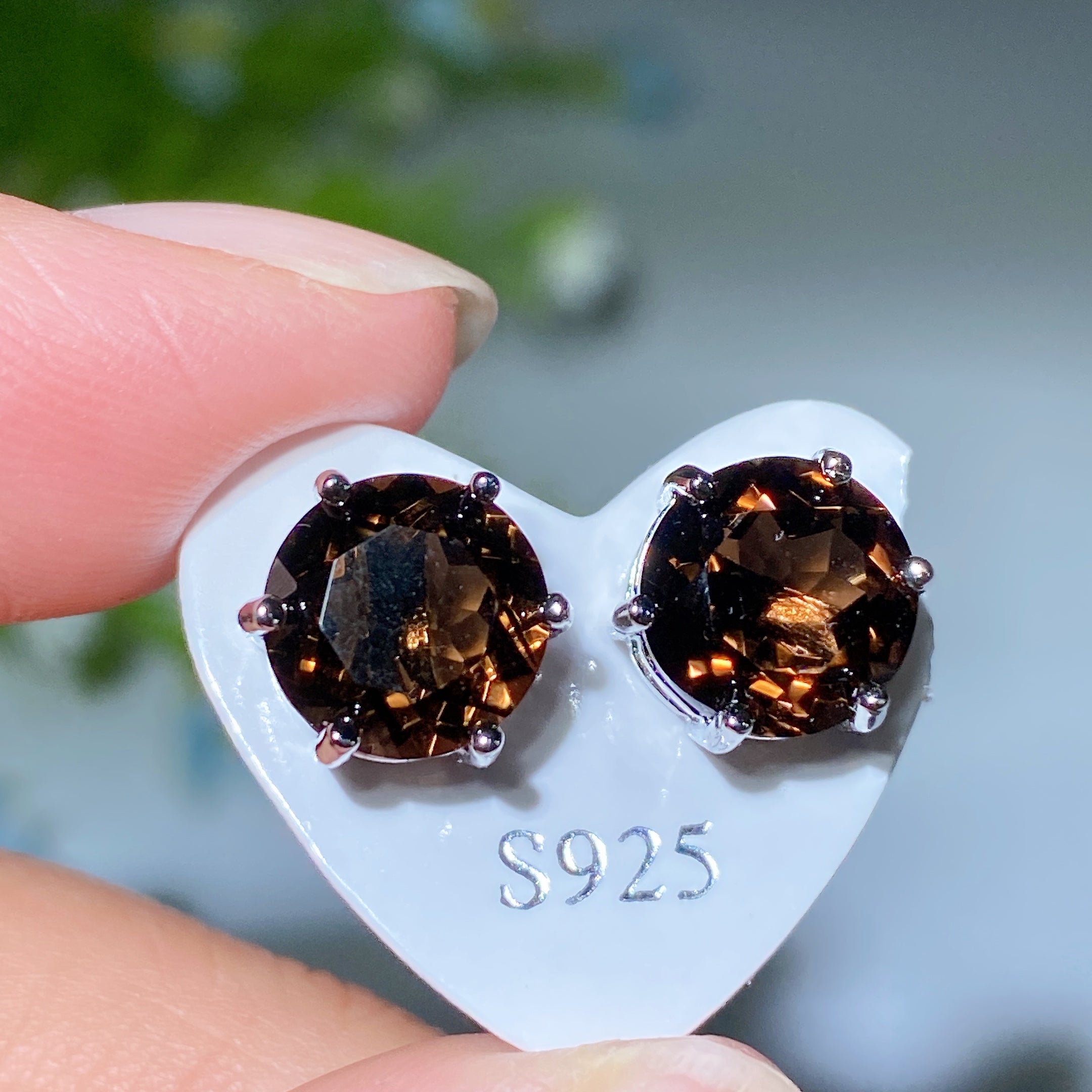 7-12mm Silver Crystal Stud Earrings for Healing & Balance