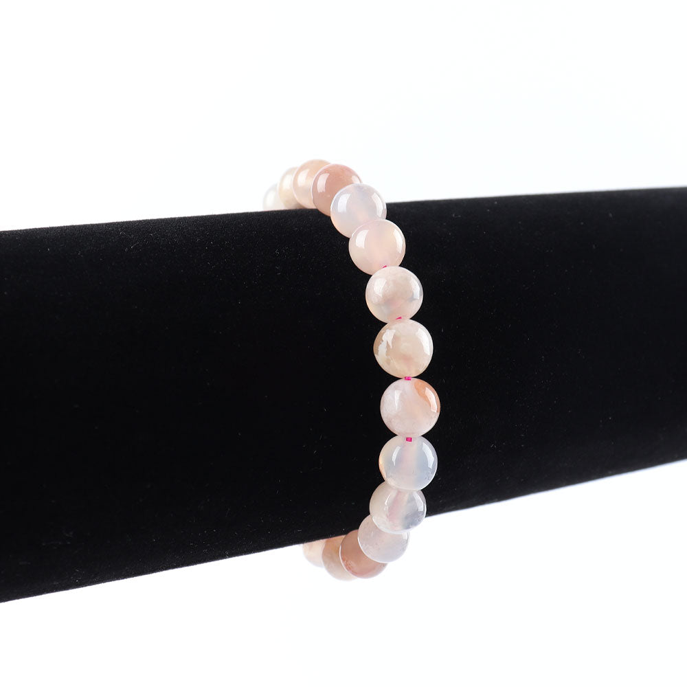 7.4mm Flower Agate Healing Bracelet for Emotional Balance