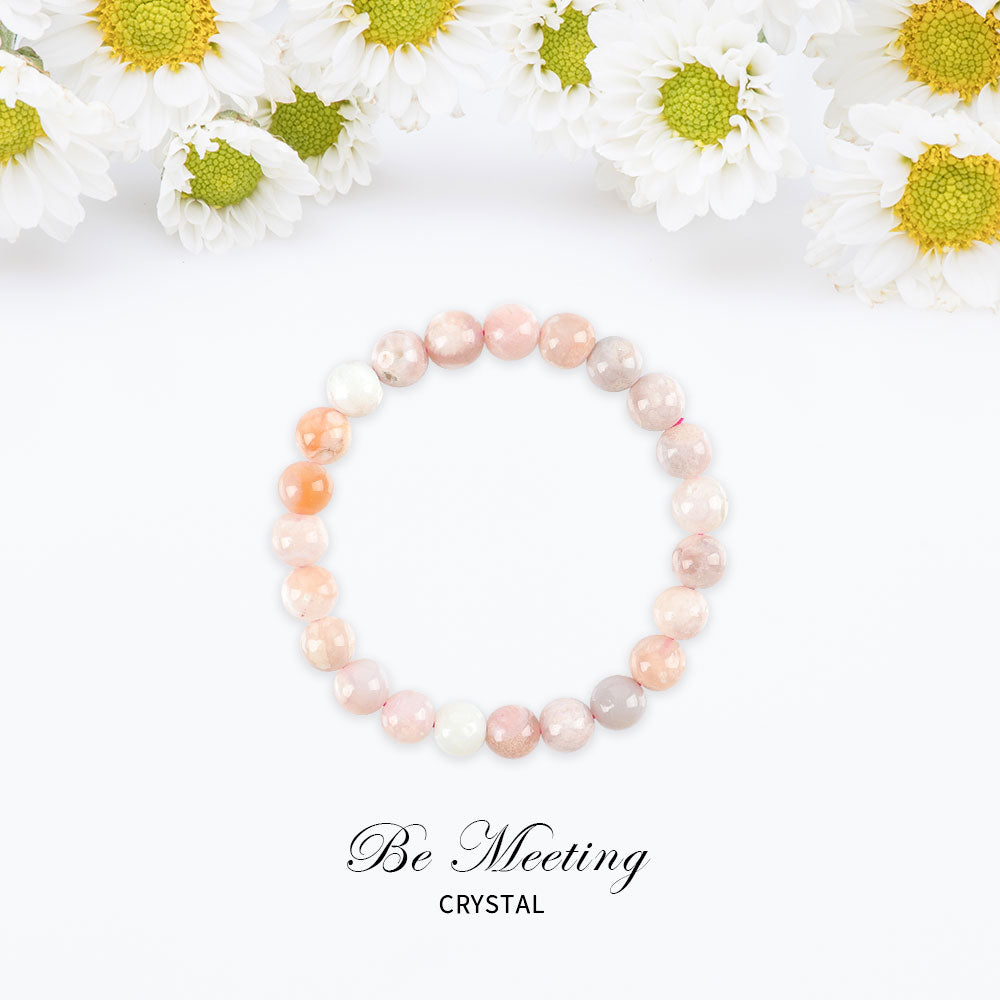 7.4mm Flower Agate Healing Bracelet for Emotional Balance