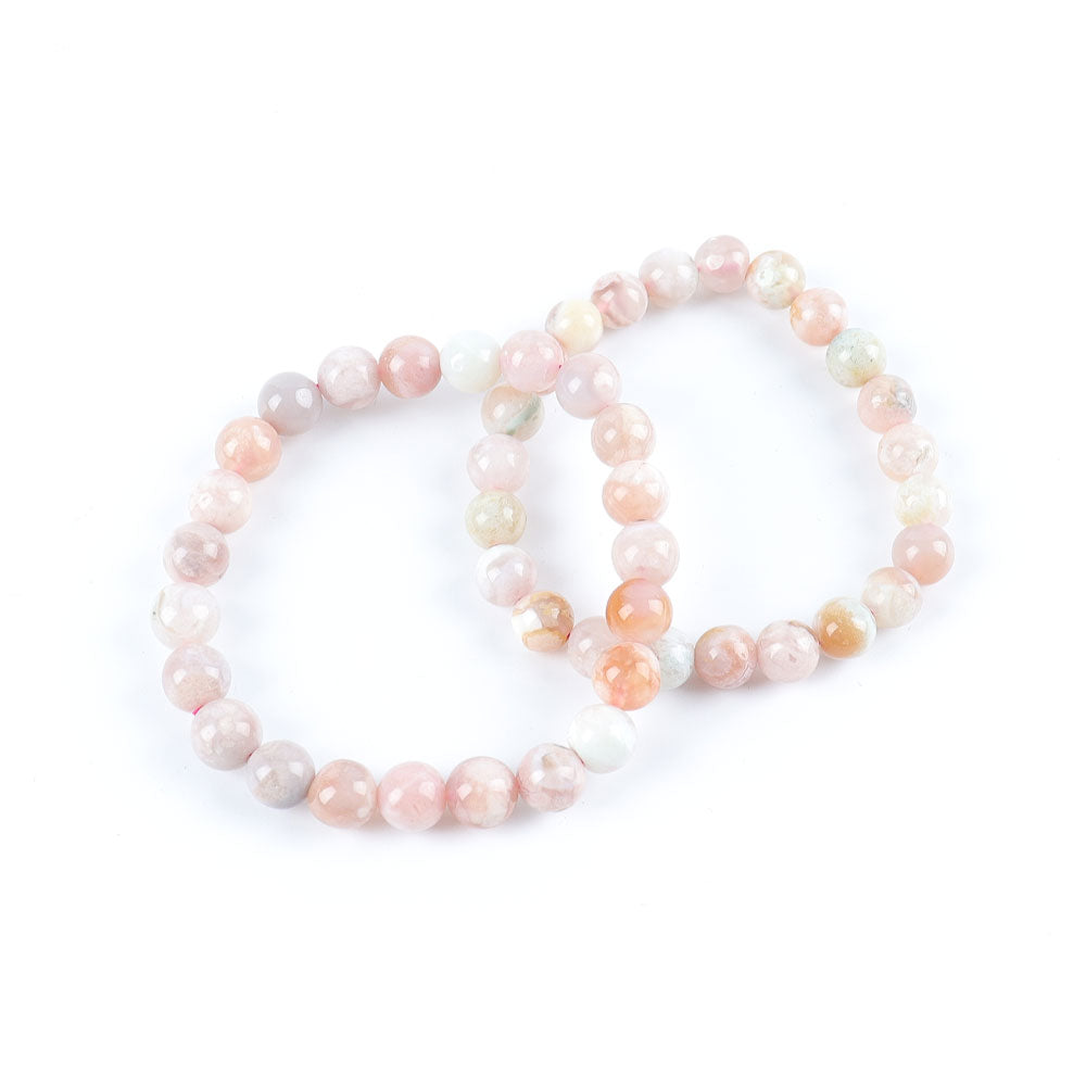 7.4mm Flower Agate Healing Bracelet for Emotional Balance