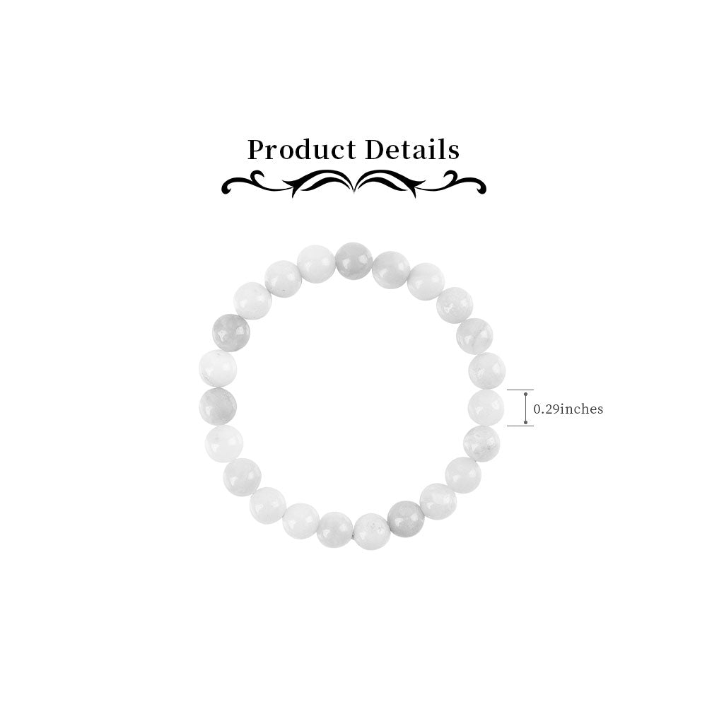 7.4mm Flower Agate Healing Bracelet for Emotional Balance