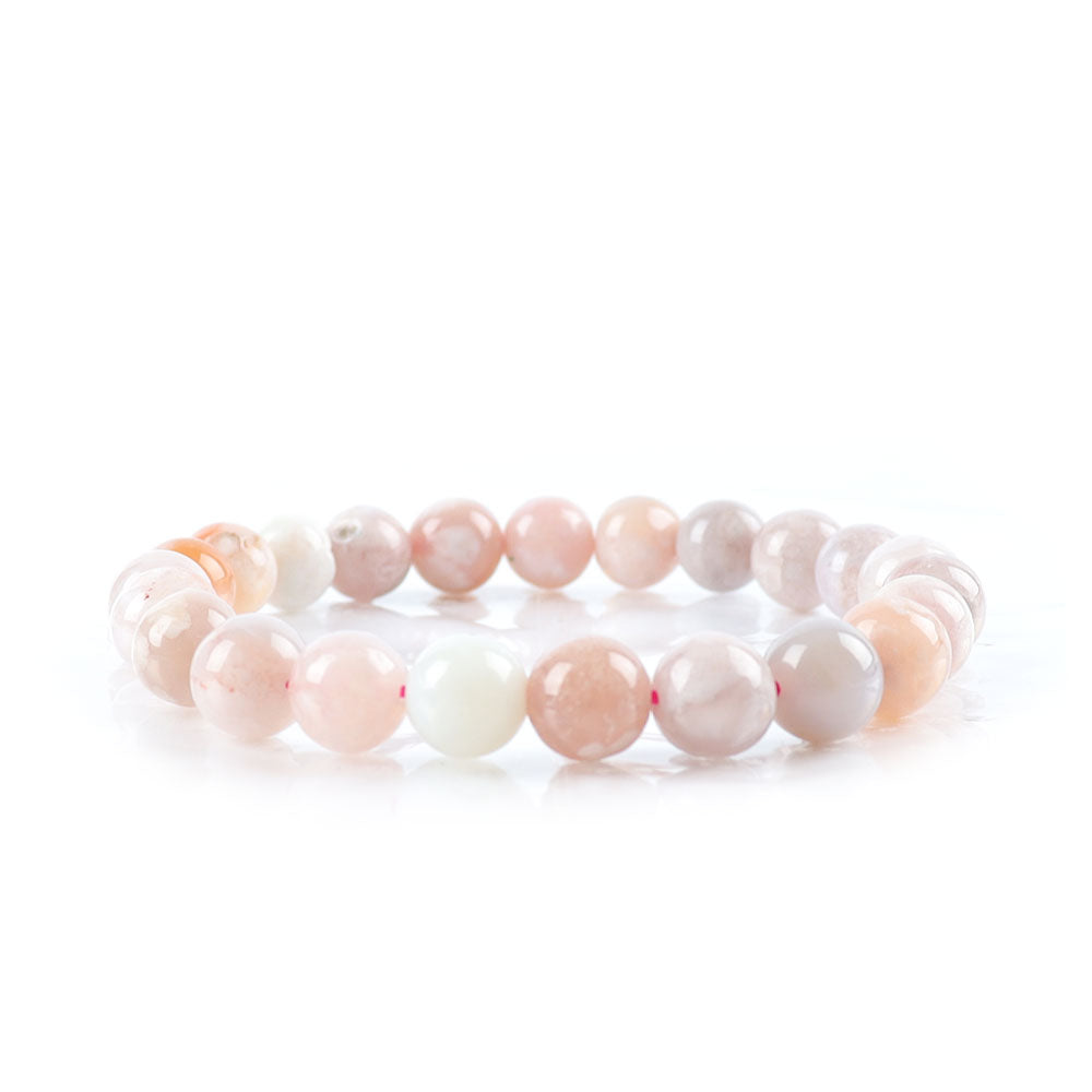 7.4mm Flower Agate Healing Bracelet for Emotional Balance