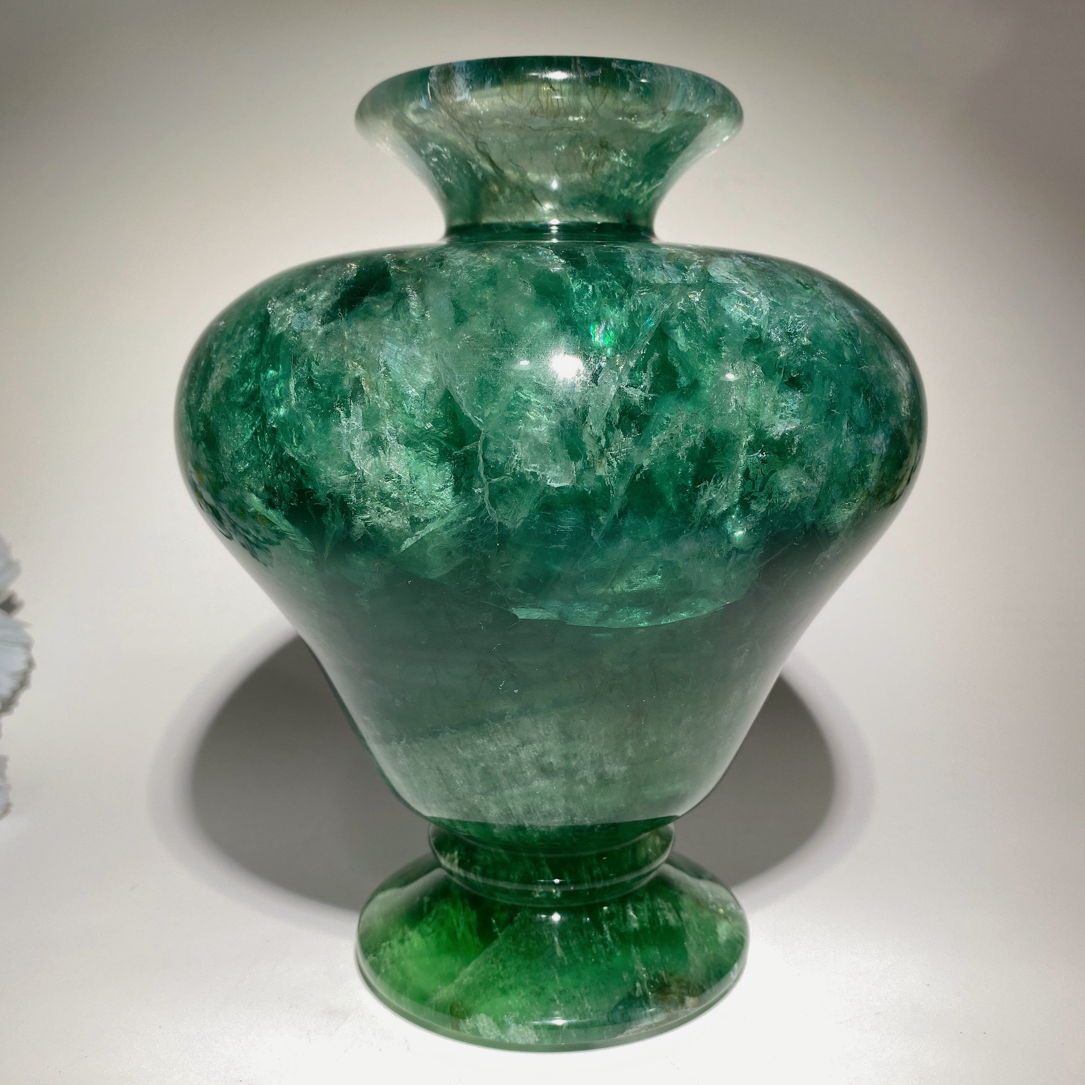 7.5 inch Green Fluorite Vase Crystal Decor for Energy Cleansing