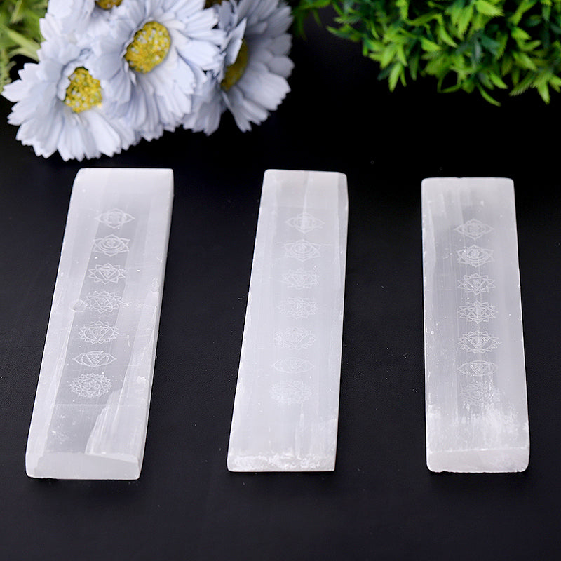 7.5 inch Selenite Chakra Wand for Meditation & Healing