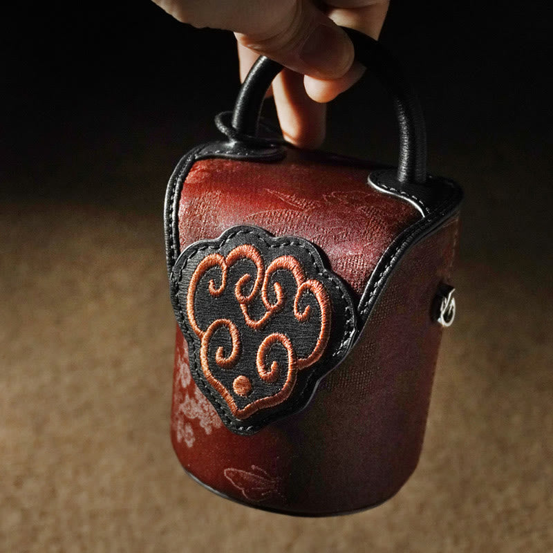 7.5cm Xiangyunsha Silk Auspicious Clouds Crossbody Bag