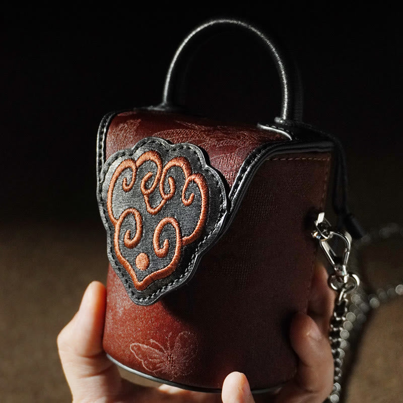 7.5cm Xiangyunsha Silk Auspicious Clouds Crossbody Bag