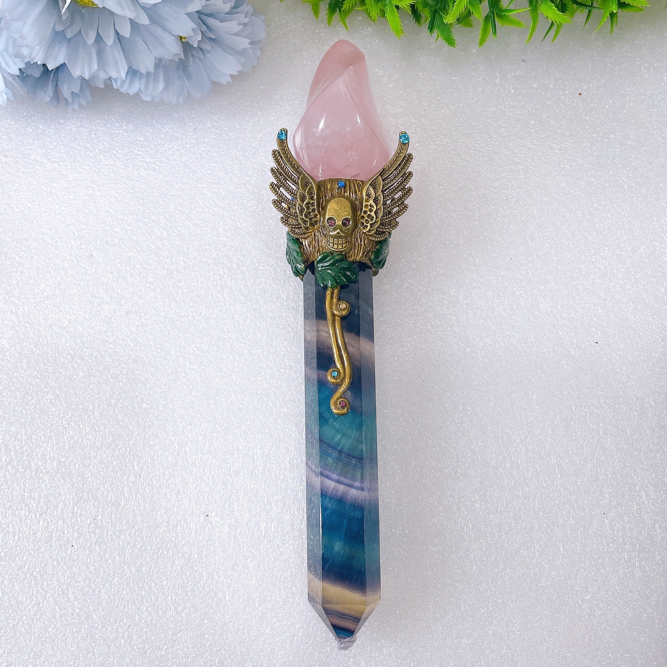 7-9 inch Fluorite Crystal Wand for Healing & Meditation
