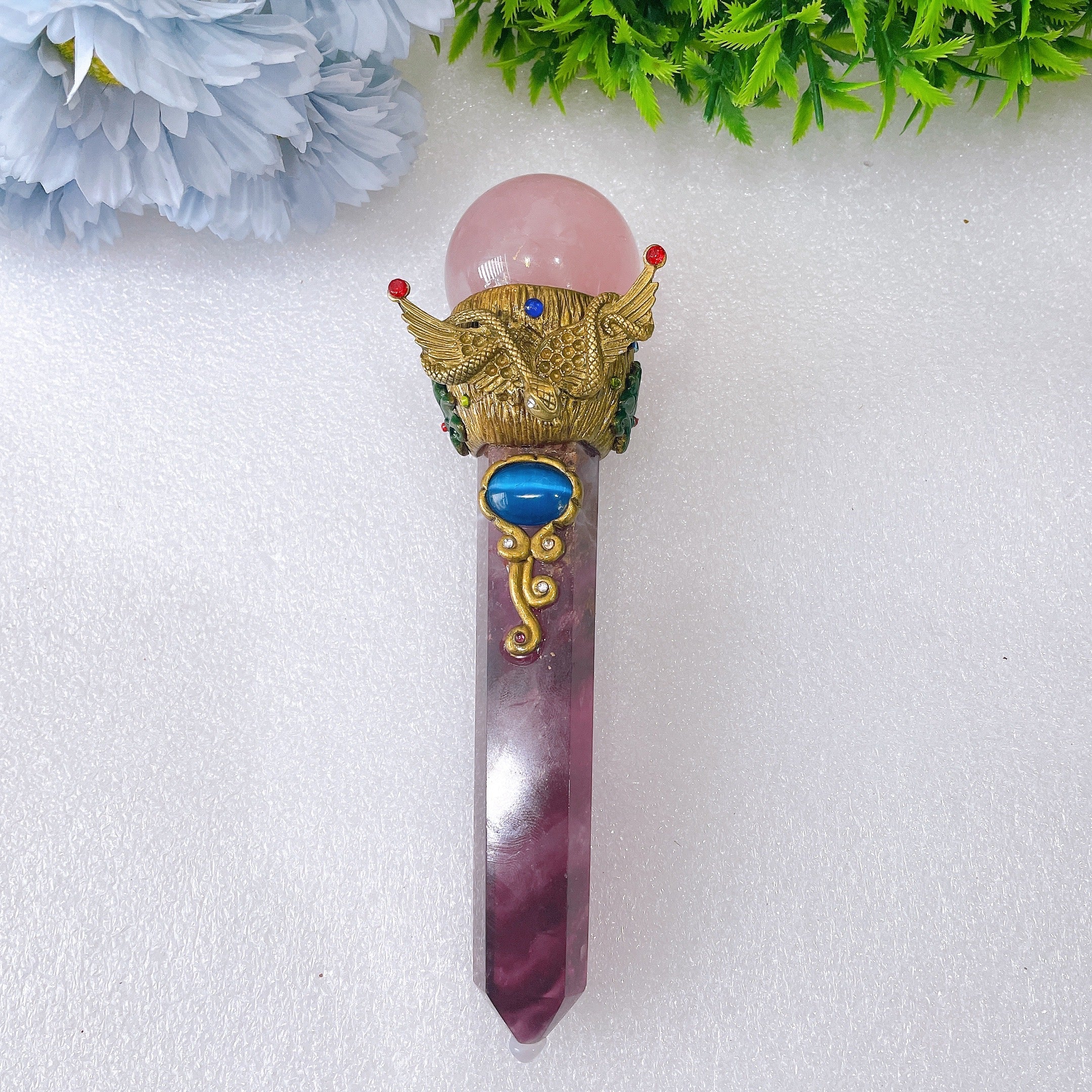 7-9 inch Fluorite Crystal Wand for Healing & Meditation
