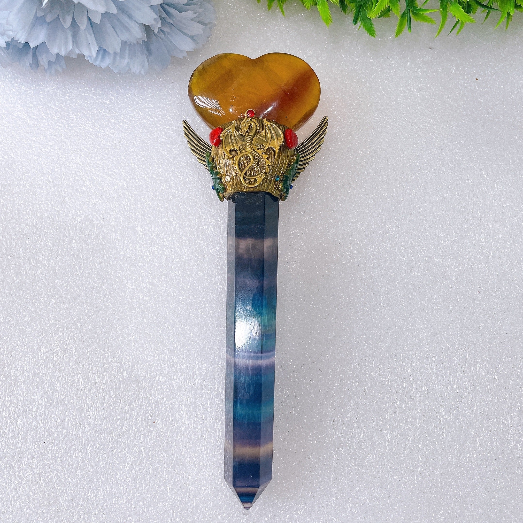 7-9 inch Fluorite Crystal Wand for Healing & Meditation