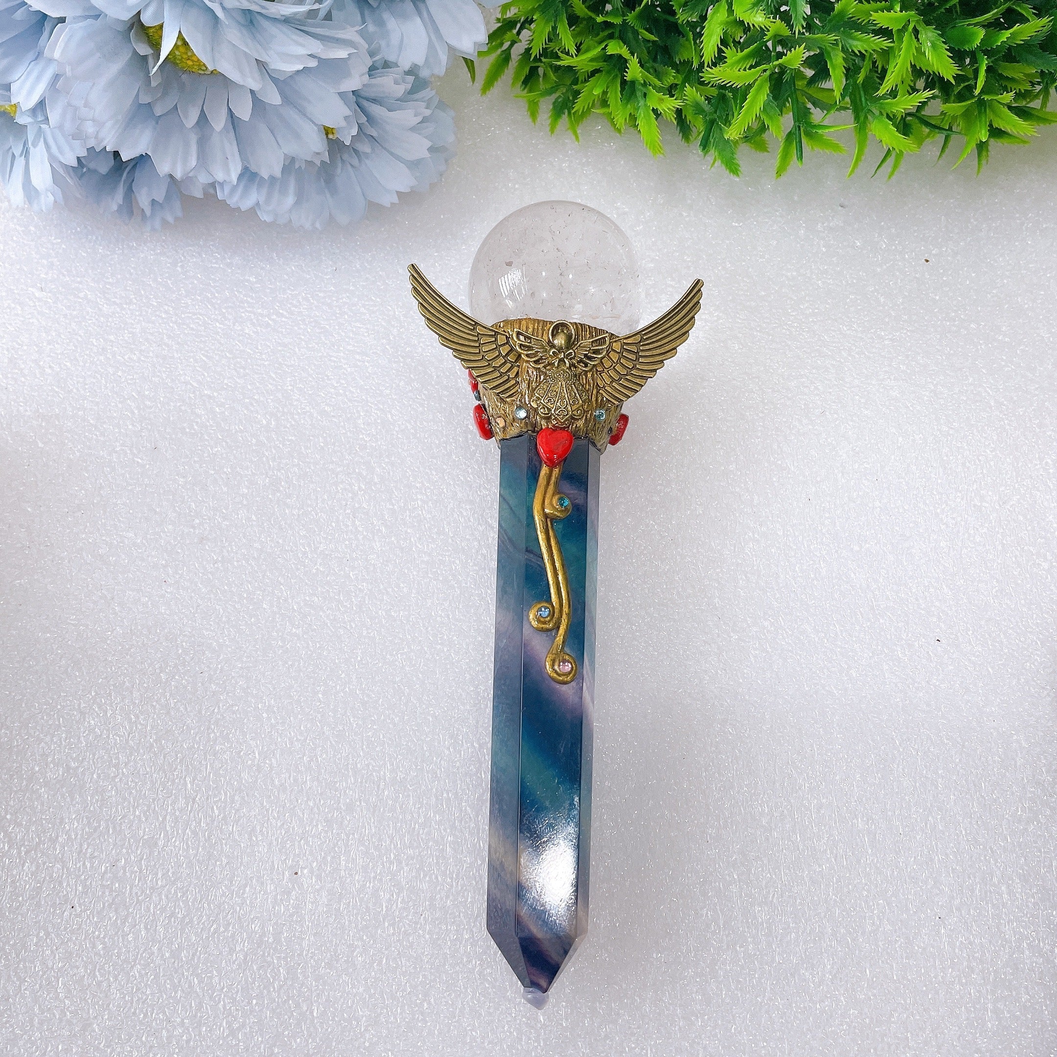 7-9 inch Fluorite Crystal Wand for Healing & Meditation