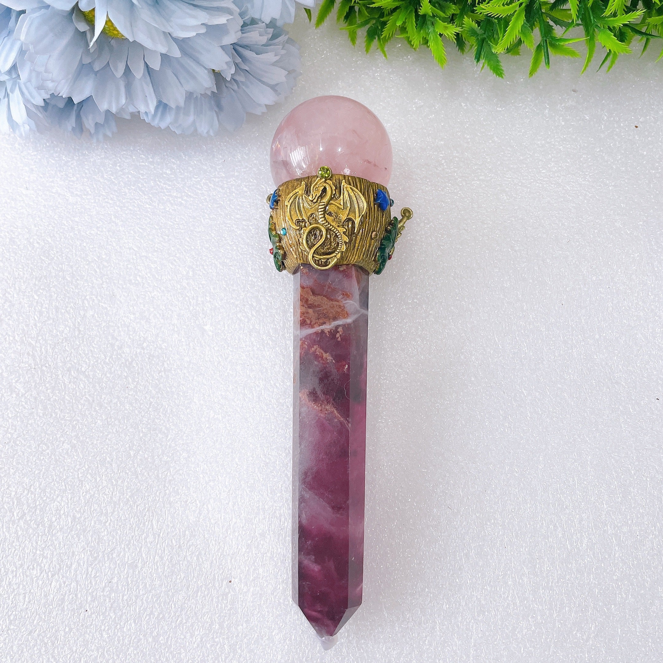 7-9 inch Fluorite Crystal Wand for Healing & Meditation