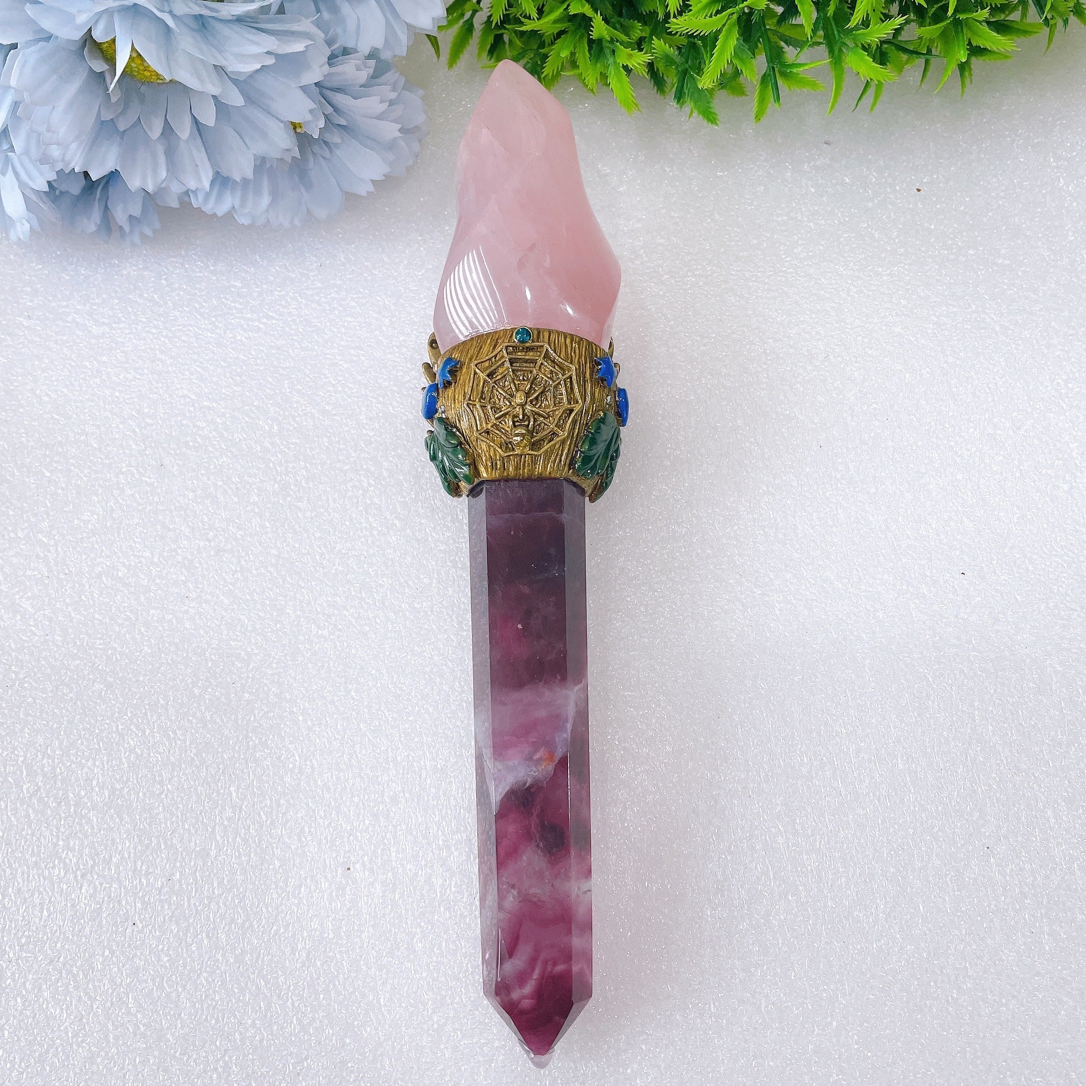 7-9 inch Fluorite Crystal Wand for Healing & Meditation