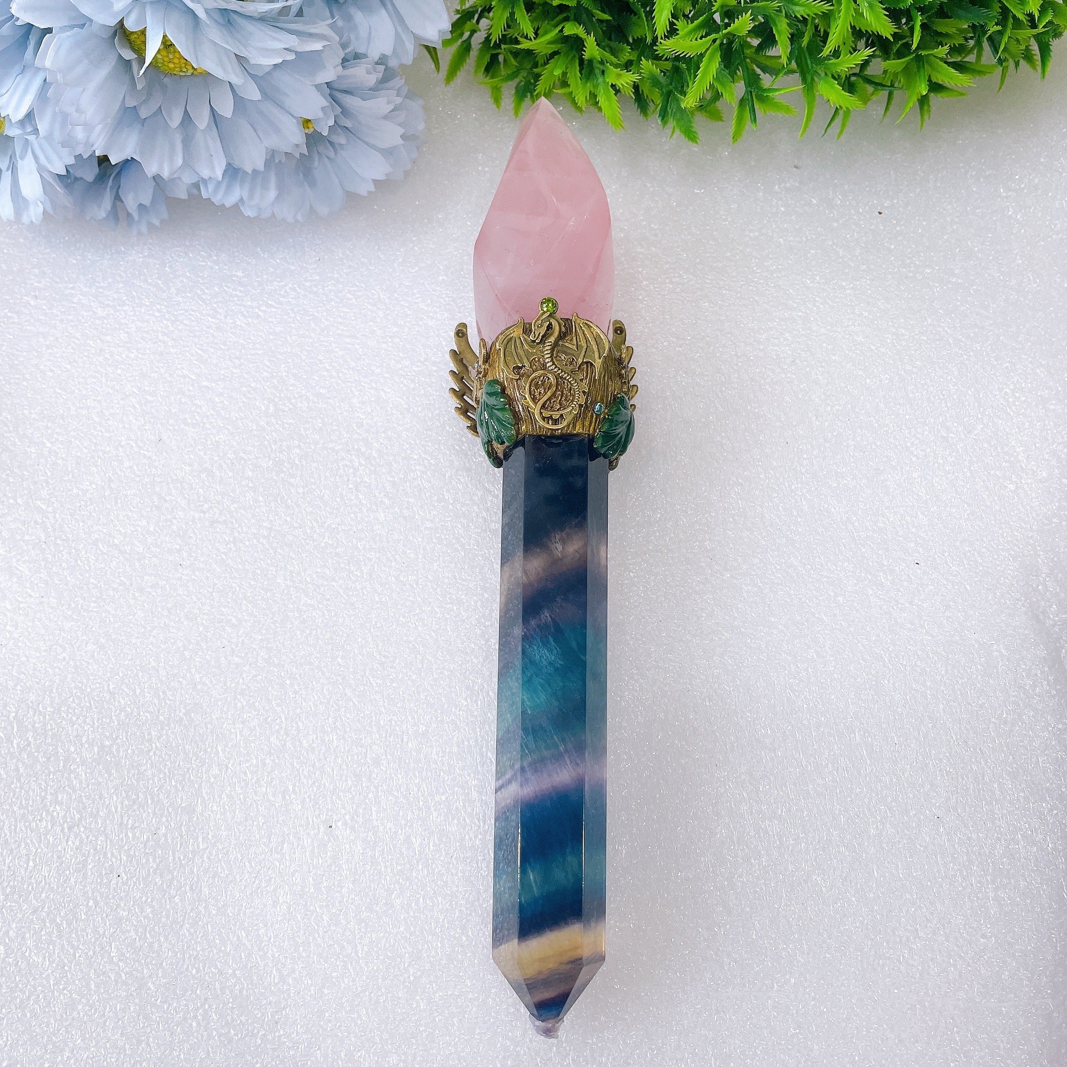 7-9 inch Fluorite Crystal Wand for Healing & Meditation