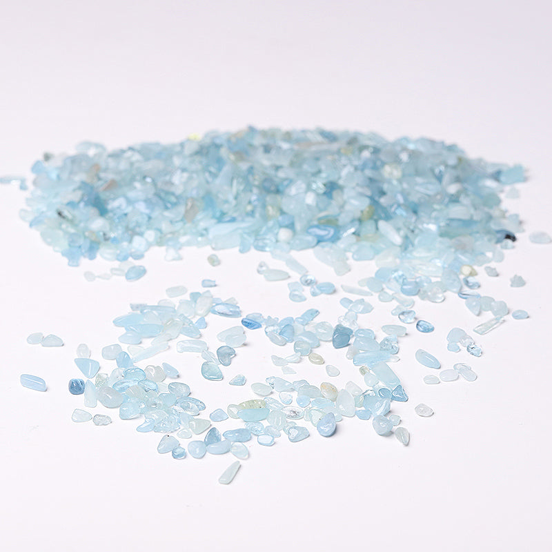 7-9mm Aquamarine Tumbled Stones for Healing & Meditation