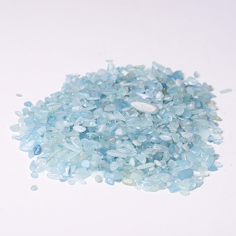 7-9mm Aquamarine Tumbled Stones for Healing & Meditation