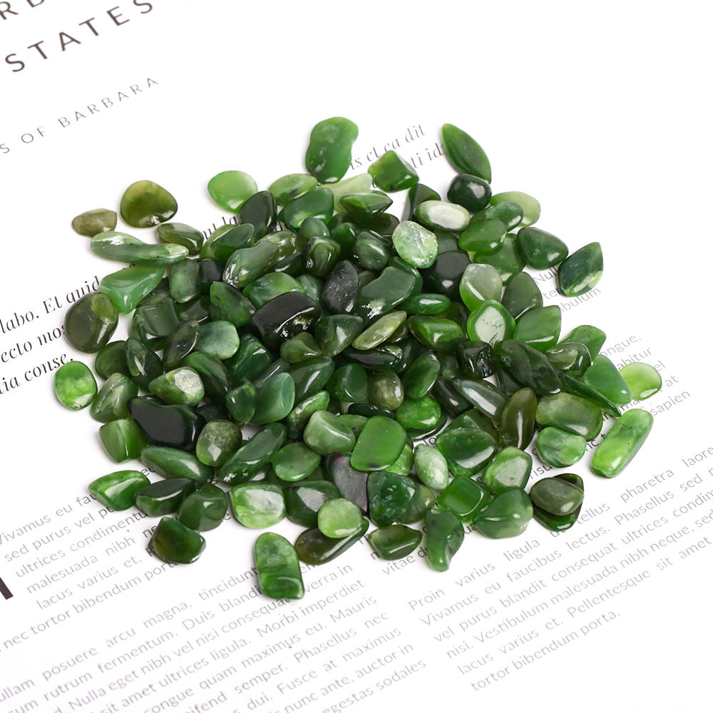 7-9mm Green Jade Tumbled Stones for Healing