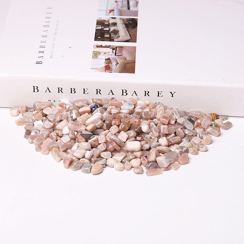7-9mm Peach Moonstone Tumbled Stones for Decoration